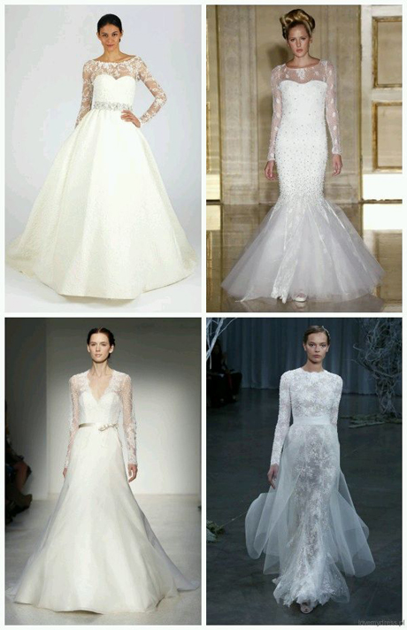 suknia ślubna z długim rękawem trendy weselne 2013
